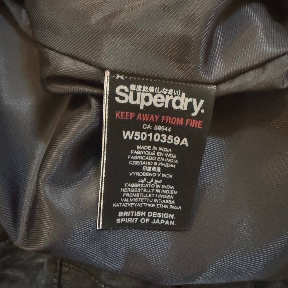 Superdry Women’s Black Leather Jacket – Size 8 – 100% Leather - Picture 4 of 10